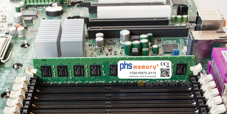 Long-DIMM RAM Arbeitsspeicher eingebaut im Sockel des Mainboards