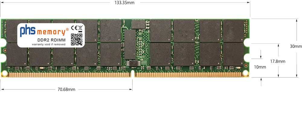 Arbeitsspeicher DDR2 RAM RDIMM 240Pin Maße