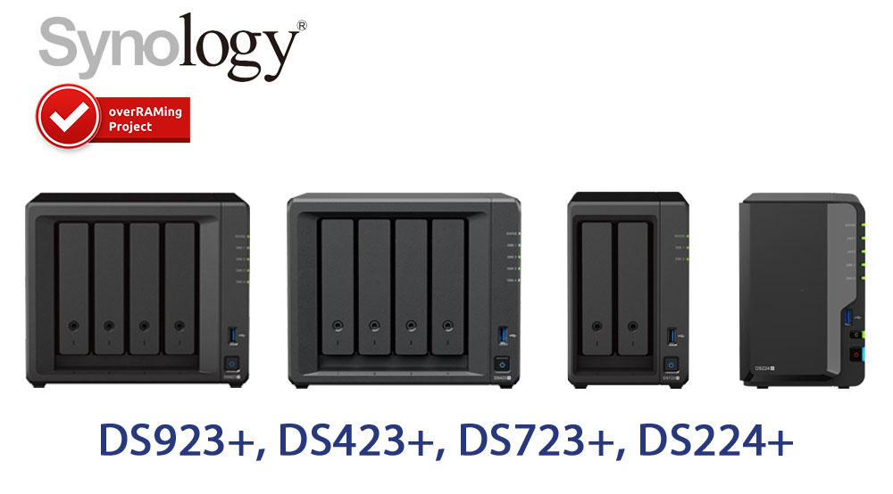 Modèles NAS Synology DS923+, DS423+, DS723+ et DS224+ pris en charge par le projet overRAMing.
