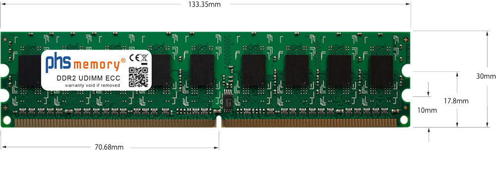 Arbeitsspeicher DDR2 UDIMM RAM 240pin Maße