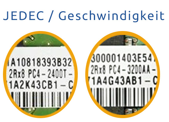 JEDEC Vitesse Indication sur RAM