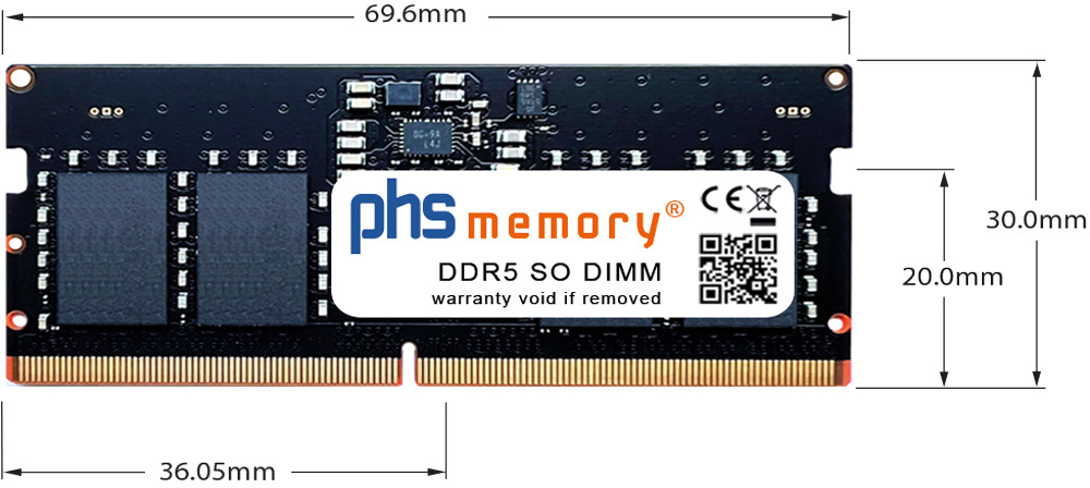 Abmessungen - Mémoire RAM DDR5 262Pin s 4 jpg