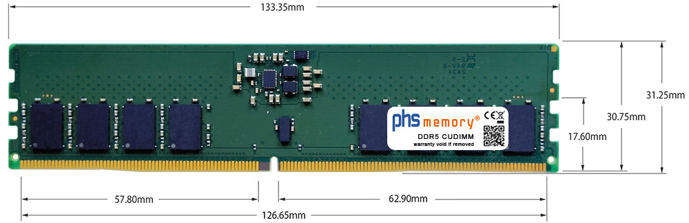 Abmessungen - Mémoire RAM DDR5 288Pin cu 16 jpg
