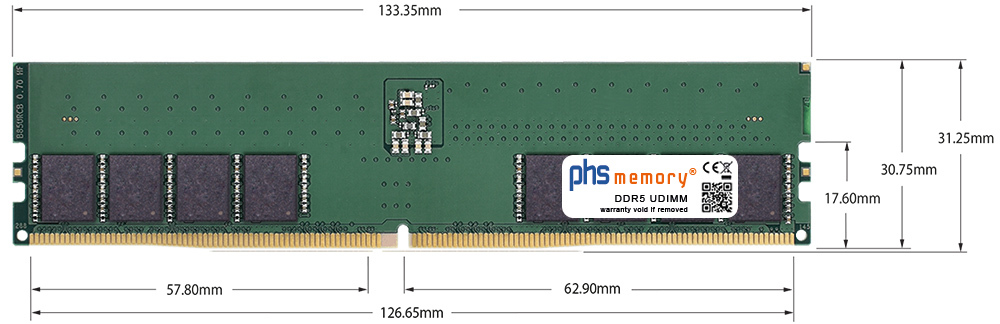 Abmessungen - Mémoire RAM DDR5 288Pin u 16 jpg